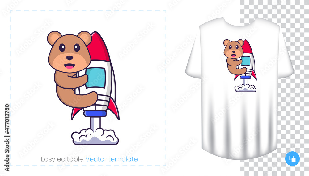 Cute bear mascot character. Can be used for stickers, pattern, patches, textiles, paper. Vector illustration Cute bear mascot character. Can be used for stickers, pattern, patches, textiles, paper. Vector illustration