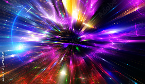 Fototapeta Naklejka Na Ścianę i Meble -  Explosion star with particles. abstract multicolored background. illustration beautiful.