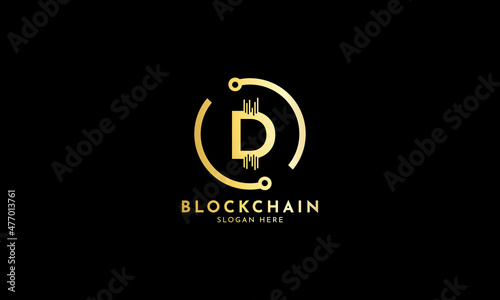 Crypto coin logos. Initial letter D logo, icon - Vector Digital money, block chain, finance symbol. Connect technology and digital, gold currency data concept for your corporate identity