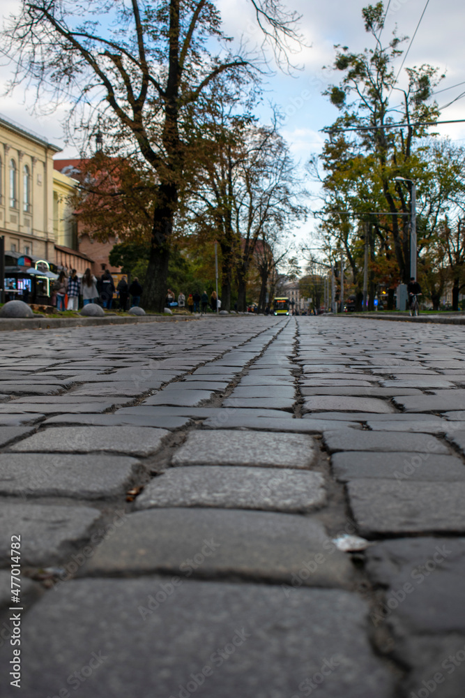 Ancient Lviv travel photo, street photo.