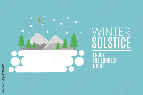 winter solstice vector illustration flat design