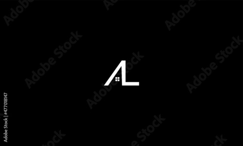 LA or AL. Monogram of Two letters L and A. Vector logo template.
