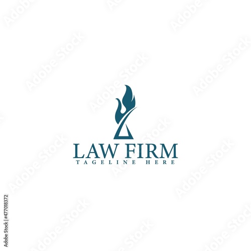 Modern flat initial L LAW FIRM justice logo design