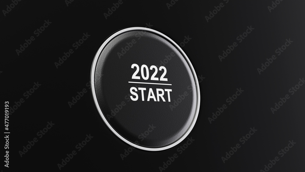 Start 2022. Happy New Year button. 3D illustration Start 2022. Happy New Year button. 3D illustration