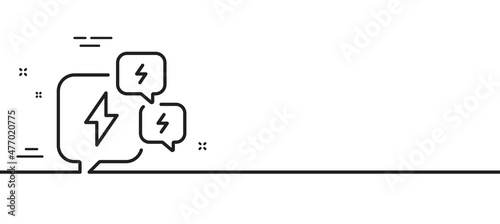 Stress line icon. Anxiety depression chat sign. Mental health symbol. Minimal line illustration background. Stress line icon pattern banner. White web template concept. Vector