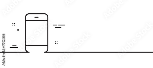 Smartphone icon. Cellphone or Phone sign. Ð¡ommunication Mobile device symbol. Minimal line illustration background. Smartphone line icon pattern banner. White web template concept. Vector