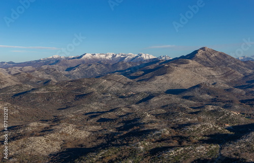 Sunny winter day in Balkanian mountains. Croatia.