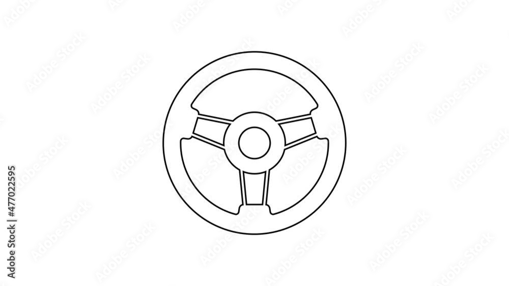 Black line Racing simulator cockpit icon isolated on white background. Gaming accessory. Gadget for driving simulation game. 4K Video motion graphic animation Black line Racing simulator cockpit icon isolated on white background. Gaming accessory. Gadget for driving simulation game. 4K Video motion graphic animation