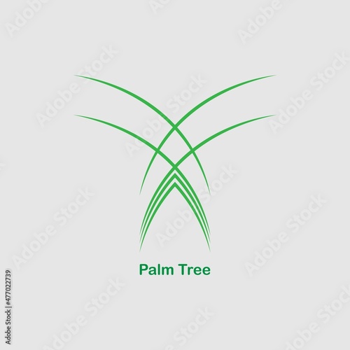 nature palm tree logo vector coconut line art minimalist illustration design