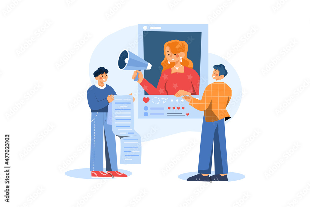 Employees Working On Social Influencer Marketing Employees Working On Social Influencer Marketing