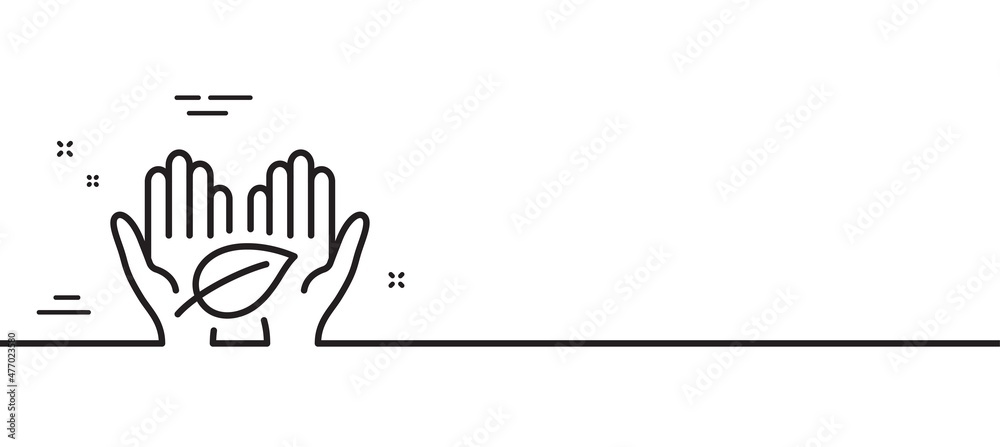 Fair trade line icon. Bio cosmetics sign. Organic tested symbol. Minimal line illustration background. Fair trade line icon pattern banner. White web template concept. Vector Fair trade line icon. Bio cosmetics sign. Organic tested symbol. Minimal line illustration background. Fair trade line icon pattern banner. White web template concept. Vector