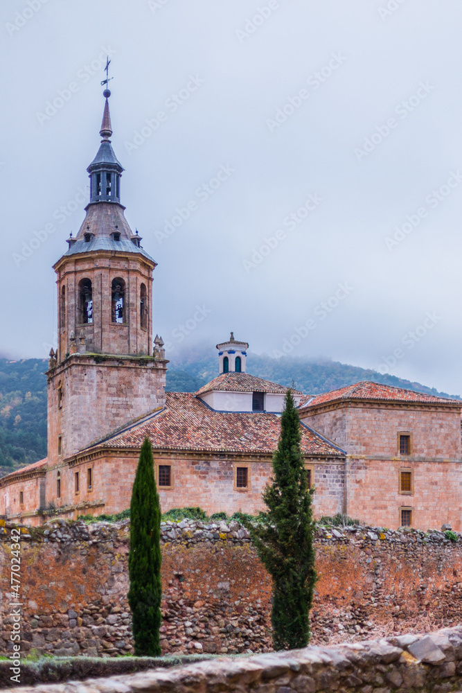 Old monastery in the middle of the field in a region of Spain