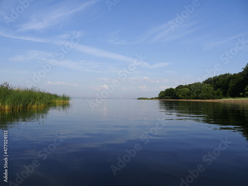 river view from the boat, beautiful landscape, morning fishing