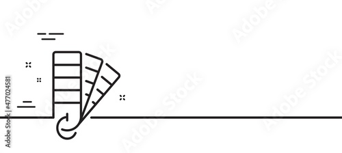 Pantone line icon. Painter color book sign. Paint swatches symbol. Minimal line illustration background. Palette line icon pattern banner. White web template concept. Vector