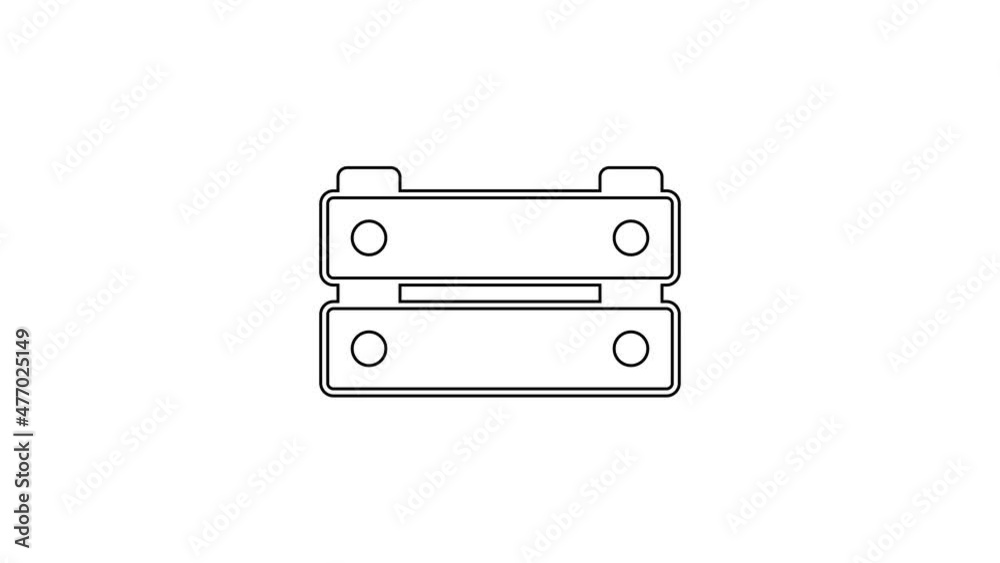 Black line Wooden box icon isolated on white background. Grocery basket, storehouse crate. Empty wooden container for vegetables, products. 4K Video motion graphic animation Black line Wooden box icon isolated on white background. Grocery basket, storehouse crate. Empty wooden container for vegetables, products. 4K Video motion graphic animation