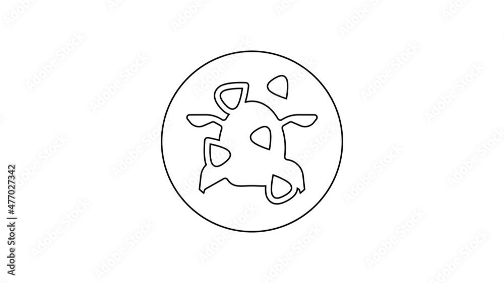Black line Kung Pao chicken icon isolated on white background. Chinese cuisine icon. Asian food. 4K Video motion graphic animation Black line Kung Pao chicken icon isolated on white background. Chinese cuisine icon. Asian food. 4K Video motion graphic animation