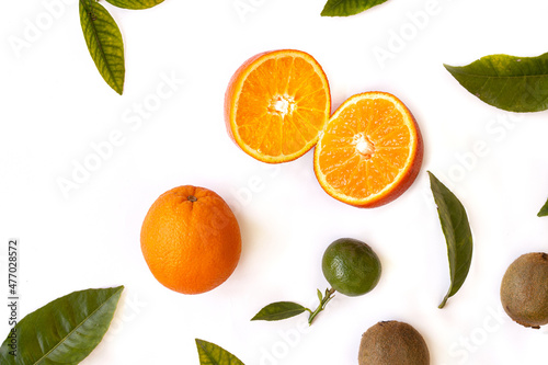 Orange cut on white background