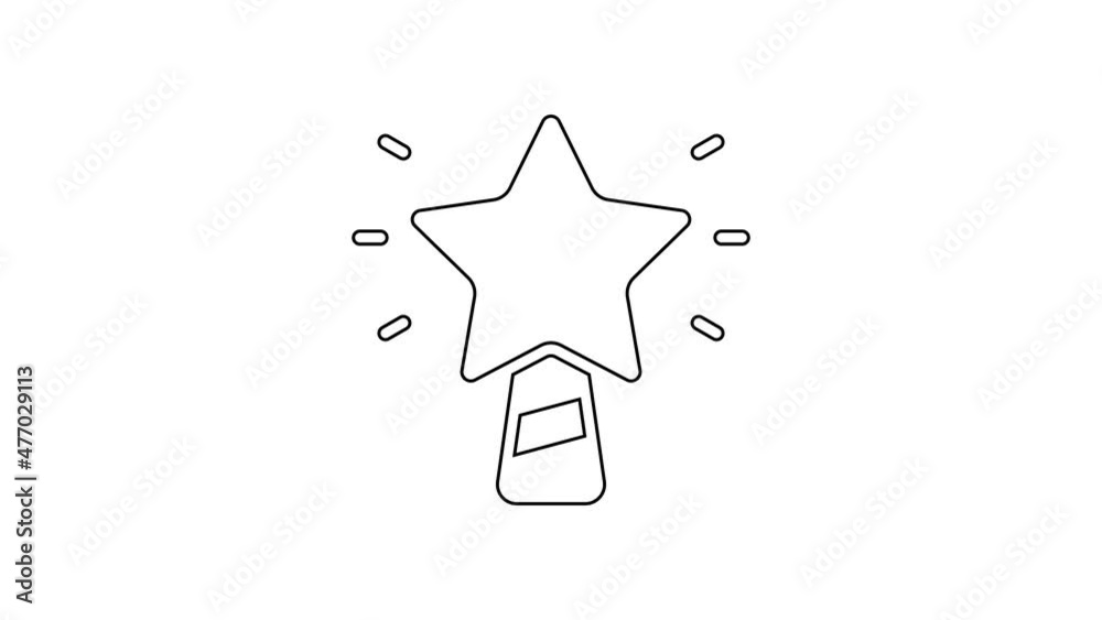 Black line Christmas star icon isolated on white background. Merry Christmas and Happy New Year. 4K Video motion graphic animation Black line Christmas star icon isolated on white background. Merry Christmas and Happy New Year. 4K Video motion graphic animation
