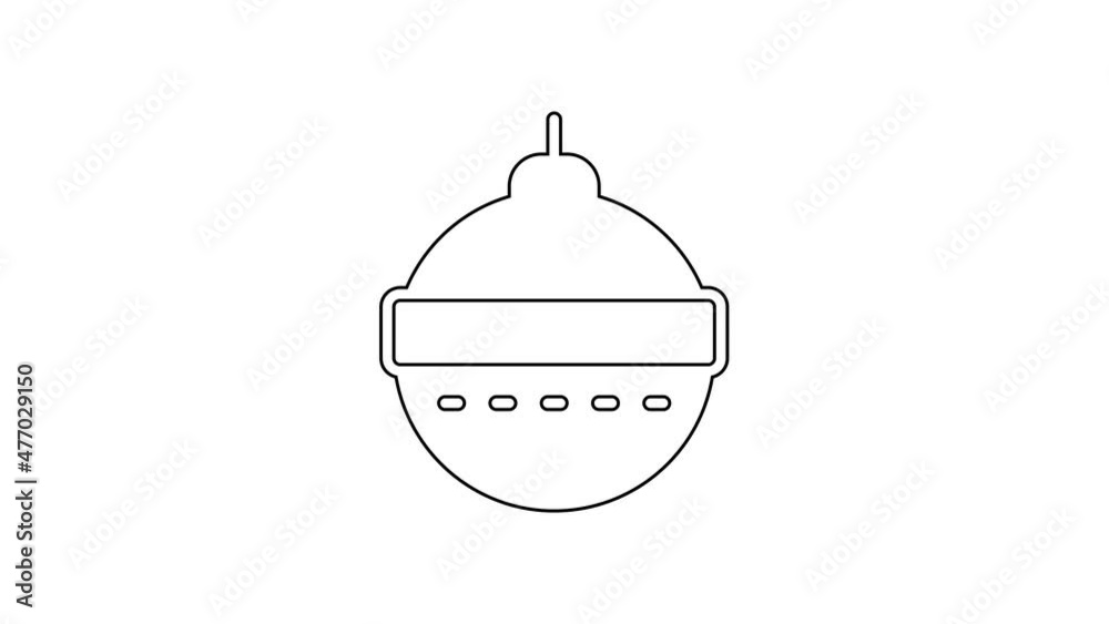 Black line Christmas ball icon isolated on white background. Merry Christmas and Happy New Year. 4K Video motion graphic animation Black line Christmas ball icon isolated on white background. Merry Christmas and Happy New Year. 4K Video motion graphic animation