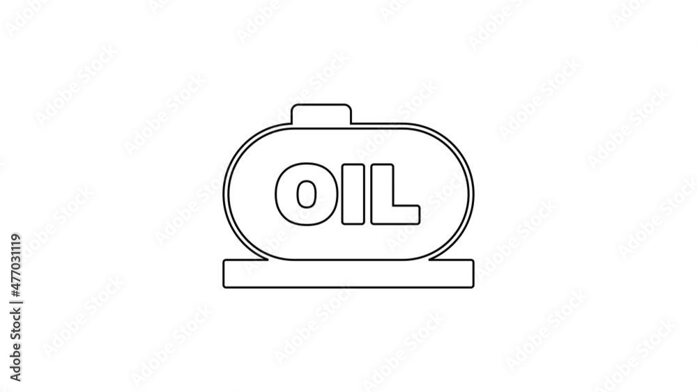 Black line Oil tank storage icon isolated on white background. Vessel tank for oil and gas industrial. Oil tank technology station. 4K Video motion graphic animation Black line Oil tank storage icon isolated on white background. Vessel tank for oil and gas industrial. Oil tank technology station. 4K Video motion graphic animation