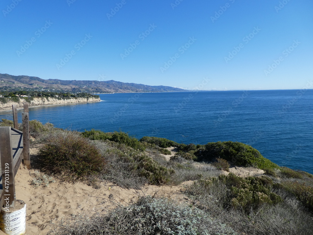 rocks and sea at point dune , Malibu, California