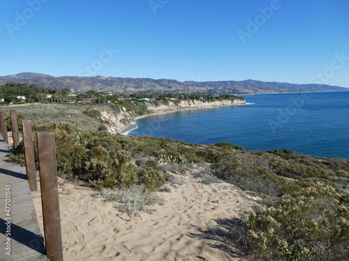 rocks and sea at point dune , Malibu, California