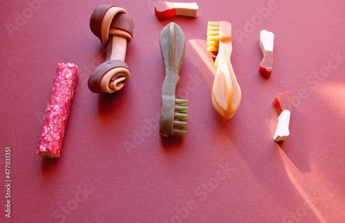 Photography Dental chews for dogs and pets to help remove plaque and tartar from teeth