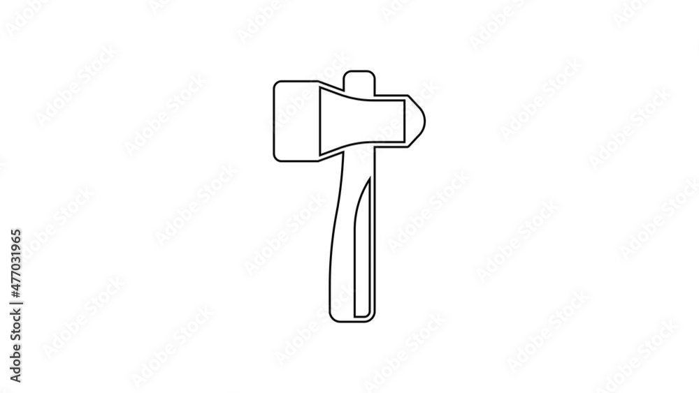 Black line Hammer icon isolated on white background. Tool for repair. 4K Video motion graphic animation Black line Hammer icon isolated on white background. Tool for repair. 4K Video motion graphic animation