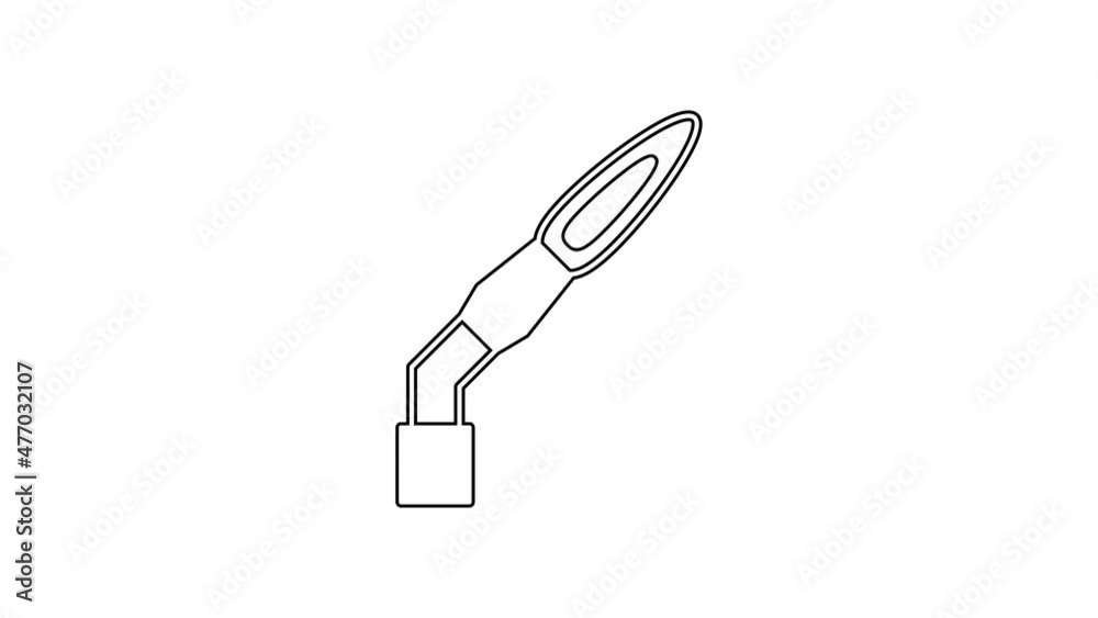 Black line Welding torch icon isolated on white background. 4K Video motion graphic animation Black line Welding torch icon isolated on white background. 4K Video motion graphic animation