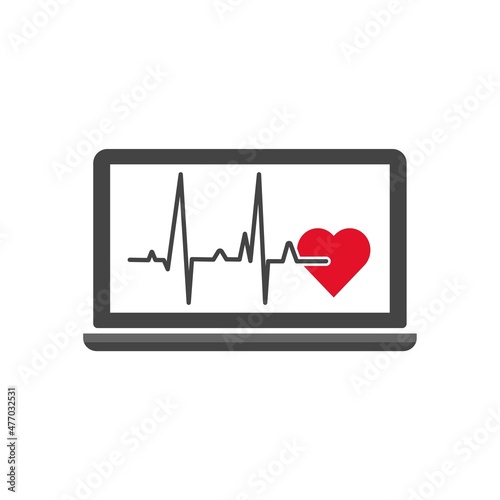 Heart rate and sick leave vector icon on white isolated background. Layers grouped for easy editing illustration. For your design.