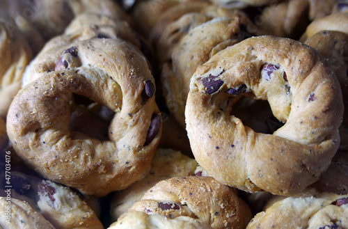 macro di taralli, appetitosi biscotti tipici napoletani photo