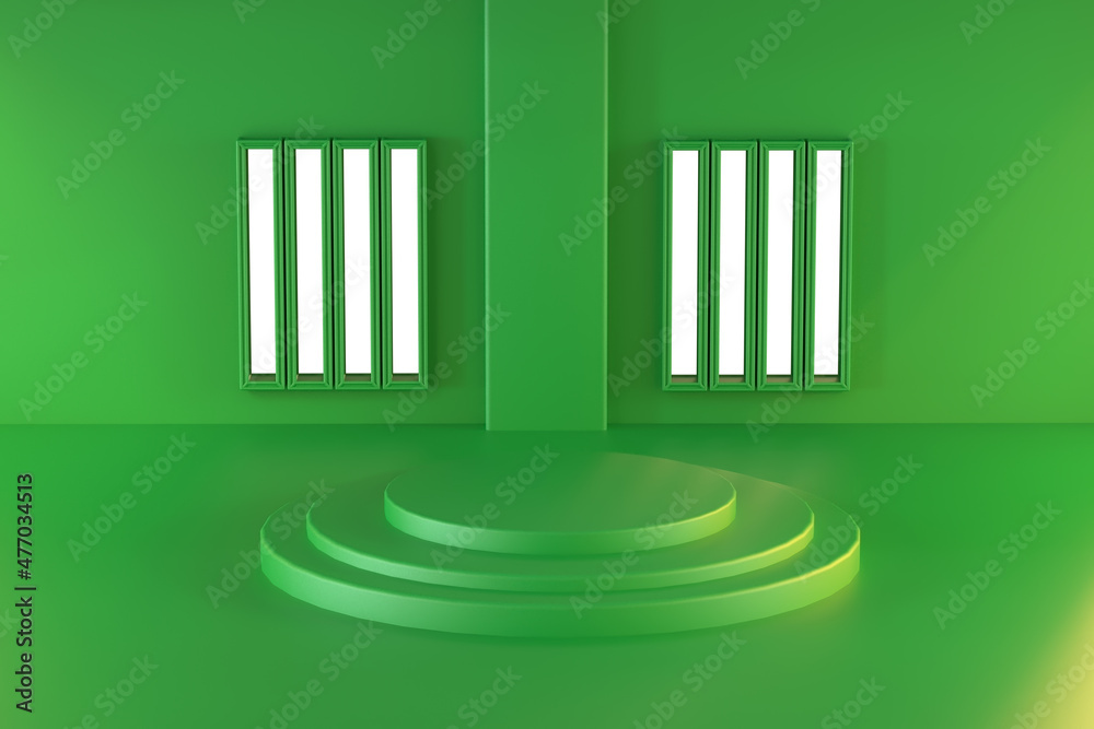 green podium 3d rendering use for christmas or something else green podium 3d rendering use for christmas or something else