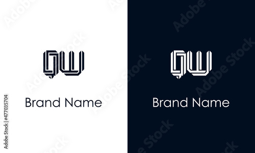 Minimalist abstract letter QW logo.