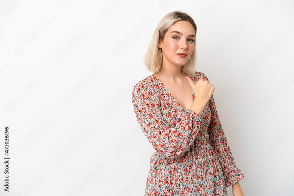 Young caucasian woman isolated on white background proud and self-satisfied Young caucasian woman isolated on white background proud and self-satisfied