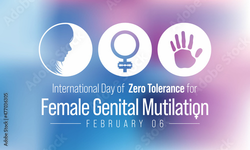International Day of Zero Tolerance for Female Genital Mutilation (FGM) is observed every year on February 6, Vector illustration