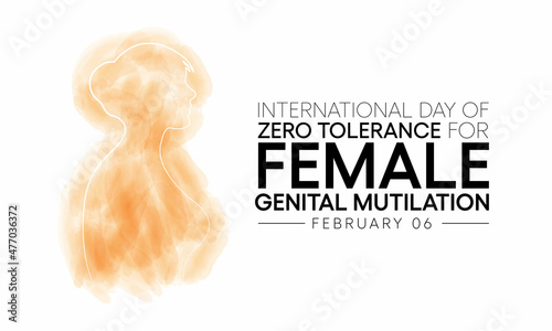 International Day of Zero Tolerance for Female Genital Mutilation (FGM) is observed every year on February 6, Vector illustration