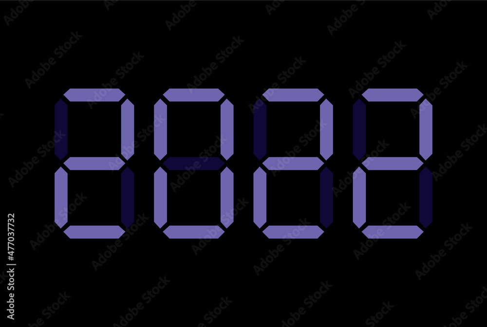 Digital New Year numbers isolated on black background Digital New Year numbers isolated on black background