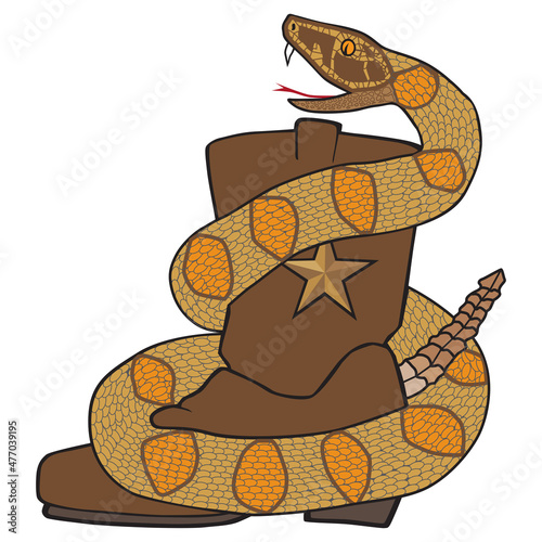 Snake on Cowboy Boot
