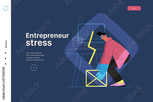Startup illustration, website landing template. Concept of building new business