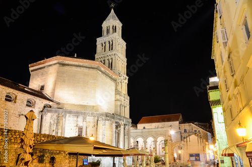 Foto Cathedral Saint Domnius Night Peristyle Square Split Croatia