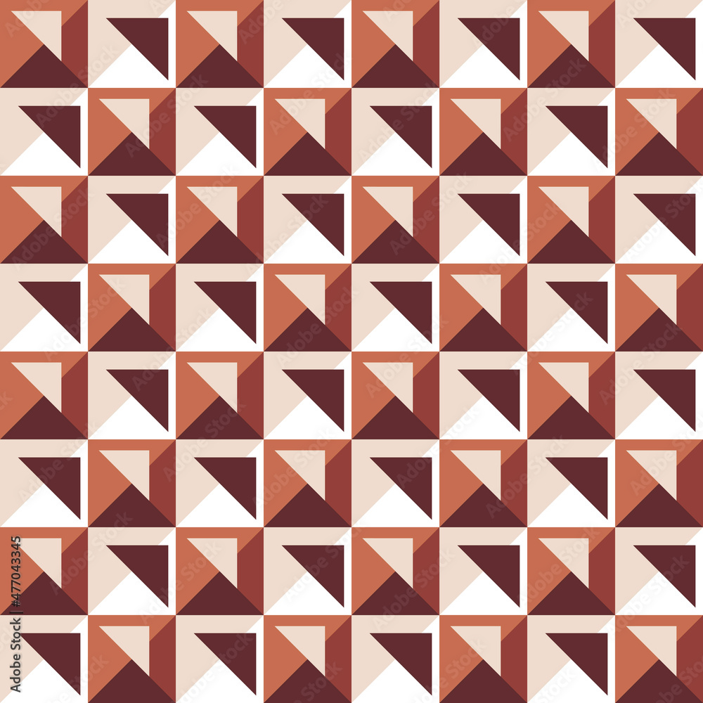 Brown tiles made of squares that are divided into triangles. Chocolate or coffee tile ornament. Brown tiles made of squares that are divided into triangles. Chocolate or coffee tile ornament.
