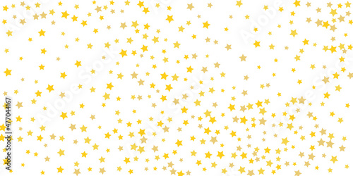 Star confetti. Golden casual confetti background. Bright design pattern. Vector template with gold stars. Suitable for your design, cards, invitations, gift, vip