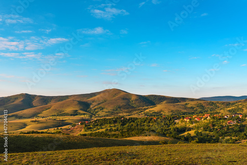 Zlatibor hills landscape in summer from above  aerial drone photography