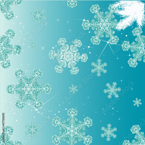 fine cyan snowflakes group