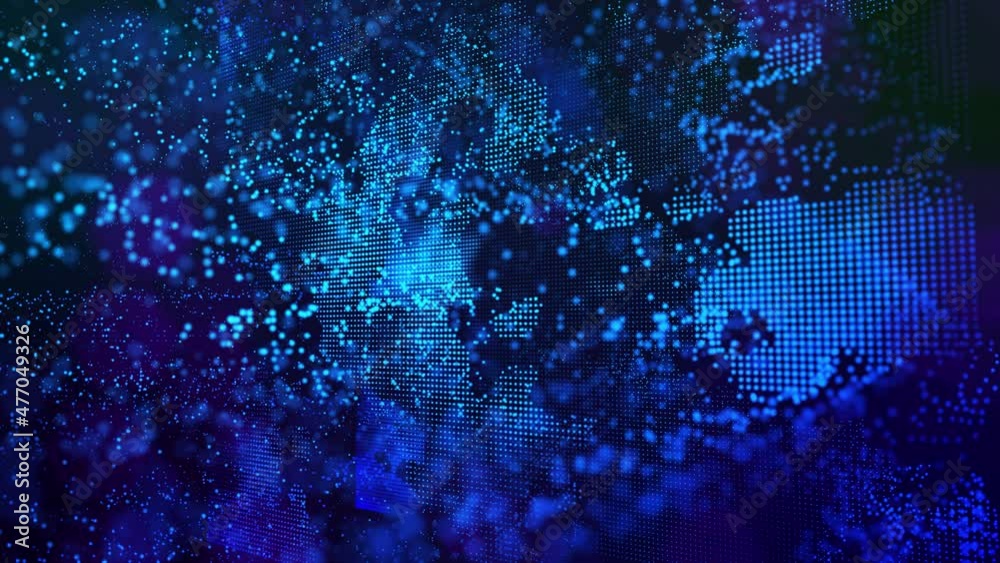 blue data flow 3d bg as digital space. Blue high tech background with ...