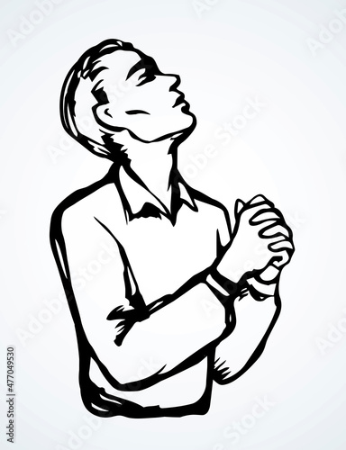 Vector image of the praying person