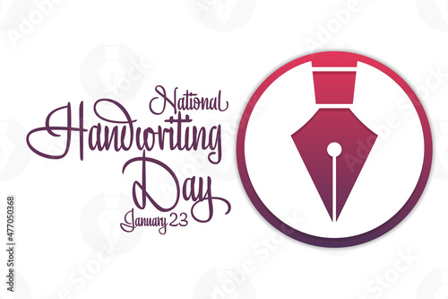 National Handwriting Day. January 23. Holiday concept. Template for background, banner, card, poster with text inscription. Vector EPS10 illustration.