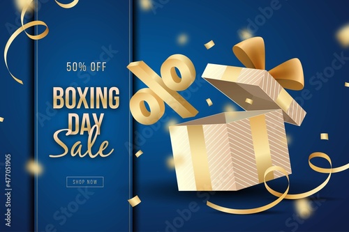realistic boxing day sale background abstract design vector illustration