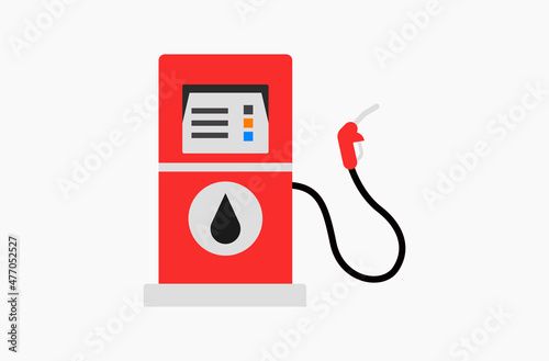 Fuel pump vector icon. Isolated oil, gas, petrol station flat colored symbol - Vector