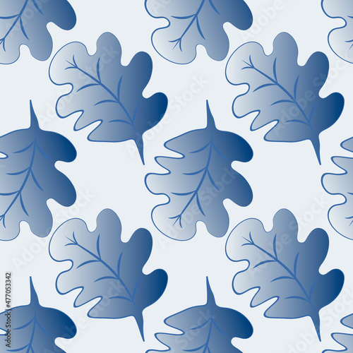 Seamless pattern on a square background - oak leaves - abstraction, surreal. Design element